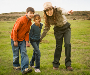 Park ranger and kids