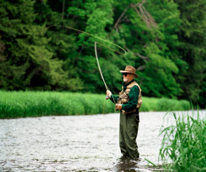 Man fly-fishing