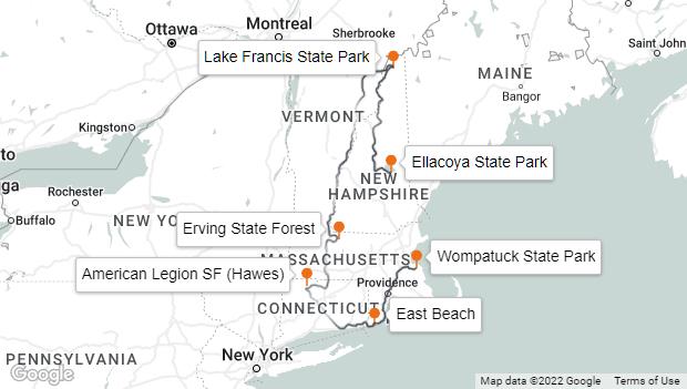 New England RV & Camping Trip Map