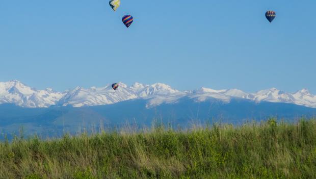 Hot air balloons over the Rockies