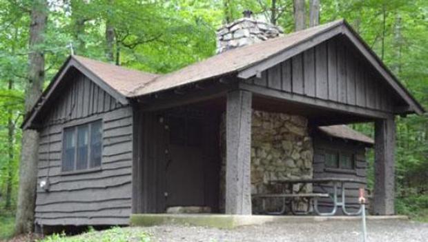 Cabins at Cowans Gap State Park have modern amenities like power outlets, refrigerators, and ovens.