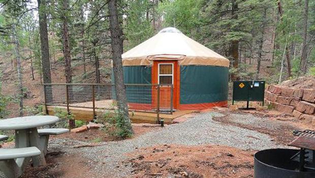 Yurt camping at Hyde Memorial State Park