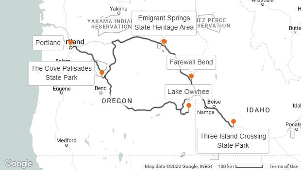 Pacific northwest roadtrip itinerary map