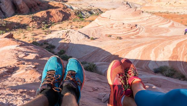 Two hikers enhoying the view at Valley of Fire State Park