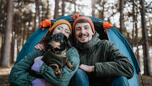Keep your dog warm while hiking and camping